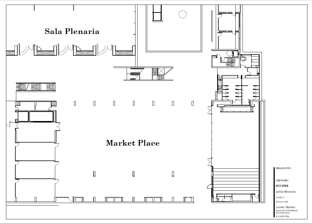 Plano del Palau Congresos zona Market place